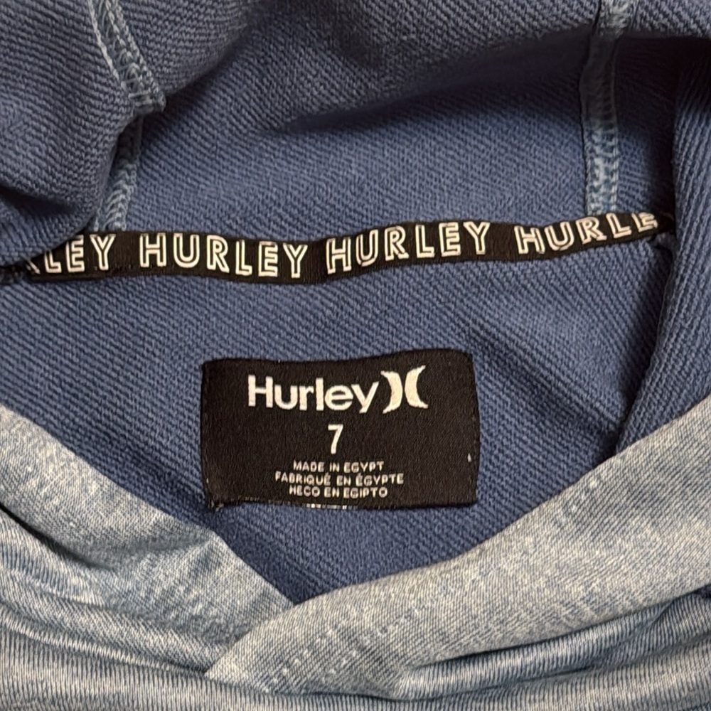 Hurley Kids Blue Hoodie Size 7 - Picture 5 of 7